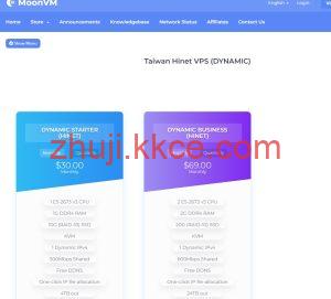 MoonVM 动态 IP VPS 详解：香港 HKT/HGC/WTT、台湾 HiNet/APOL 多线路可选